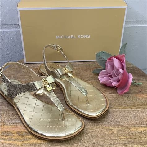 michael kors alice metallic leather sandal|Michael kors metallic sandals + FREE SHIPPING .